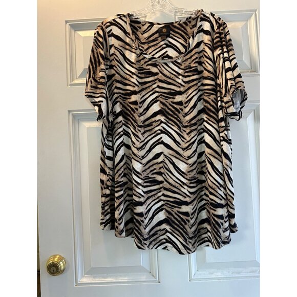 JM Collection Women's Short Sleeve Round Neck Blouse Size 3X - Picture 6 of 16